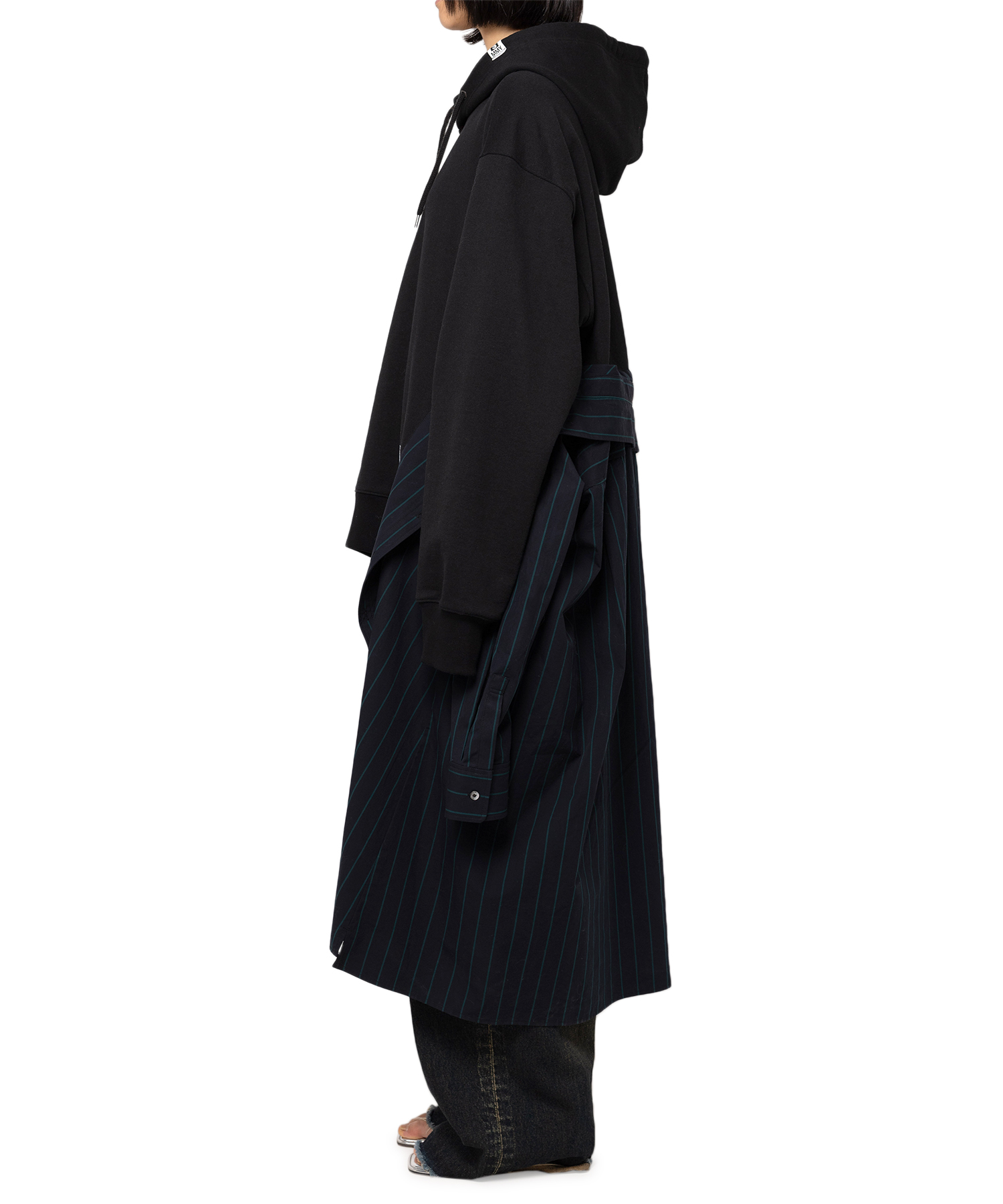 Hoodie Combined Shirt Dress