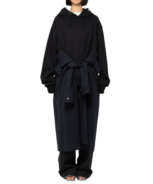 Hoodie Combined Shirt Dress