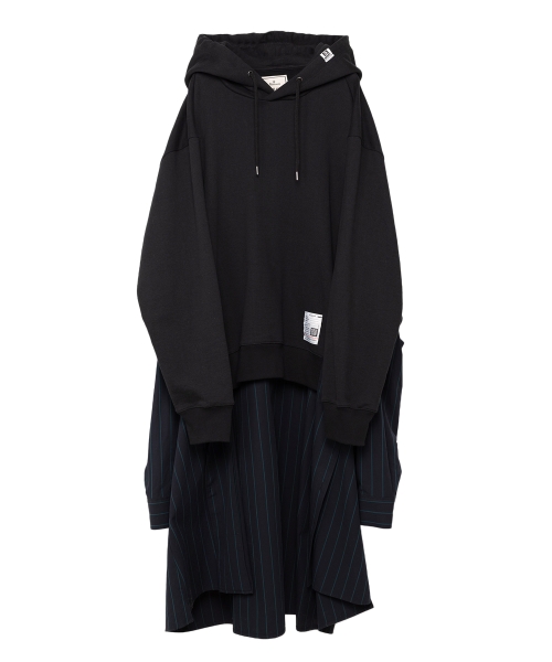Hoodie Combined Shirt Dress