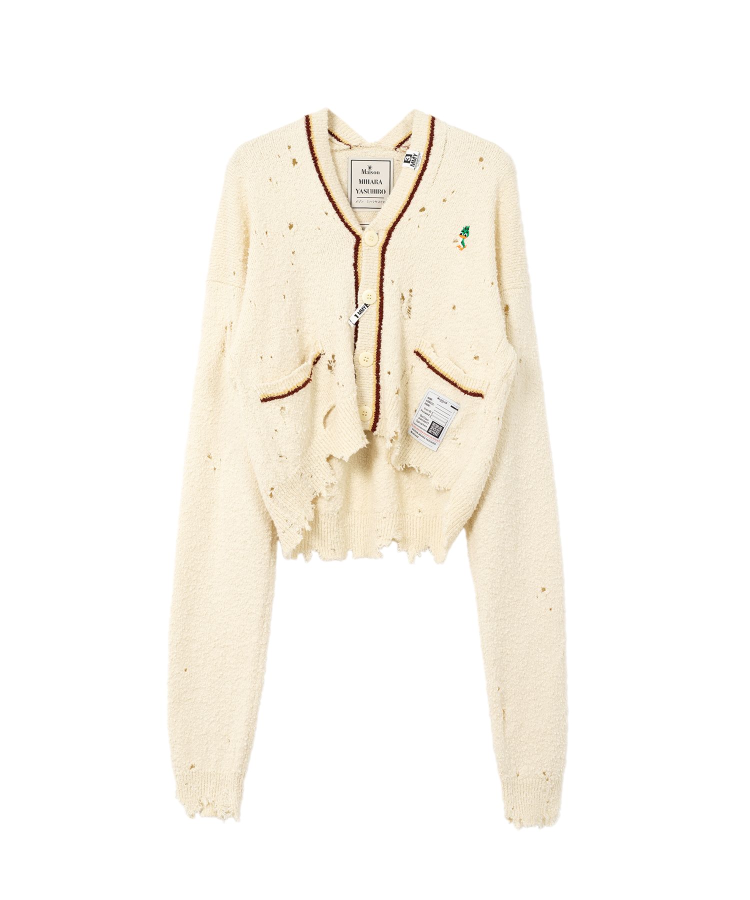 ミハラヤスヒロ Distressed Knit Cardigan Maison MIHARA YASUHIRO