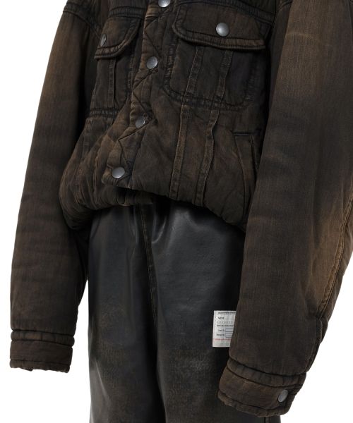 Roll-up Hem Puffer Denim Jacket