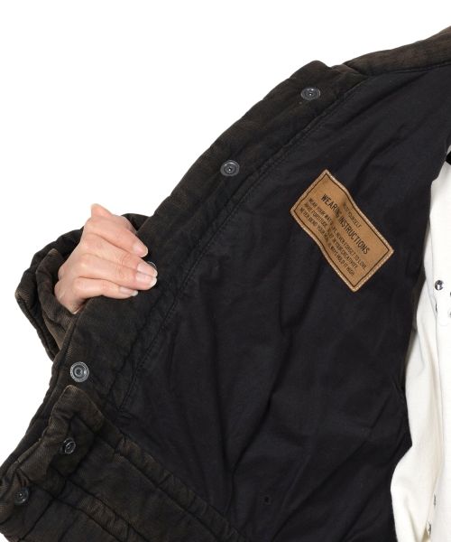 Roll-up Hem Puffer Denim Jacket