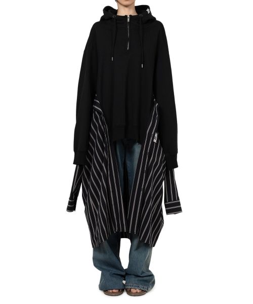 Shirt Combined Half-zip Hoodie Dress