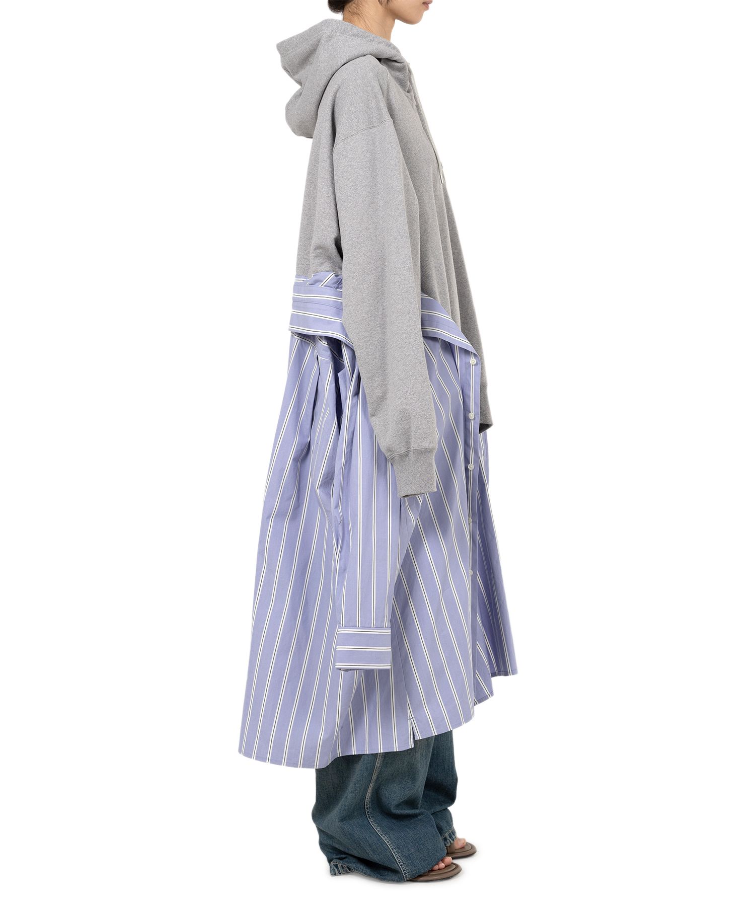【MIHARA YASUHIRO】Shirt Combined Zip-up Hoodie Dress 送料込 Maison MIHARA YASUHIRO ONLINE STORE（ミハラヤスヒロ