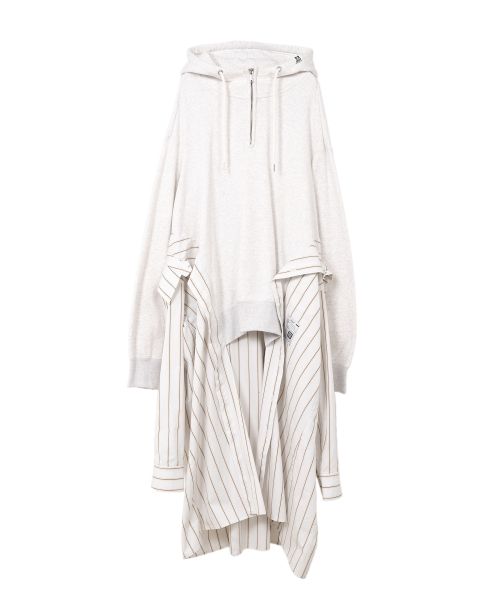 Shirt Combined Half-zip Hoodie Dress