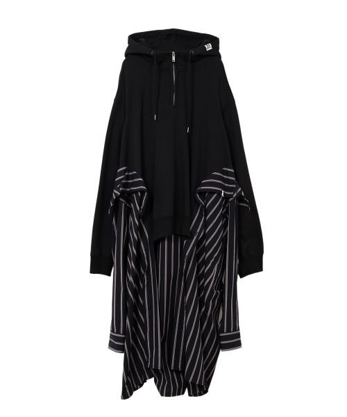 Shirt Combined Half-zip Hoodie Dress
