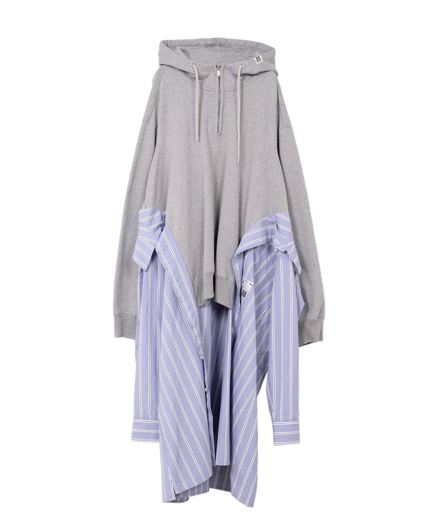 Shirt Combined Half-zip Hoodie Dress