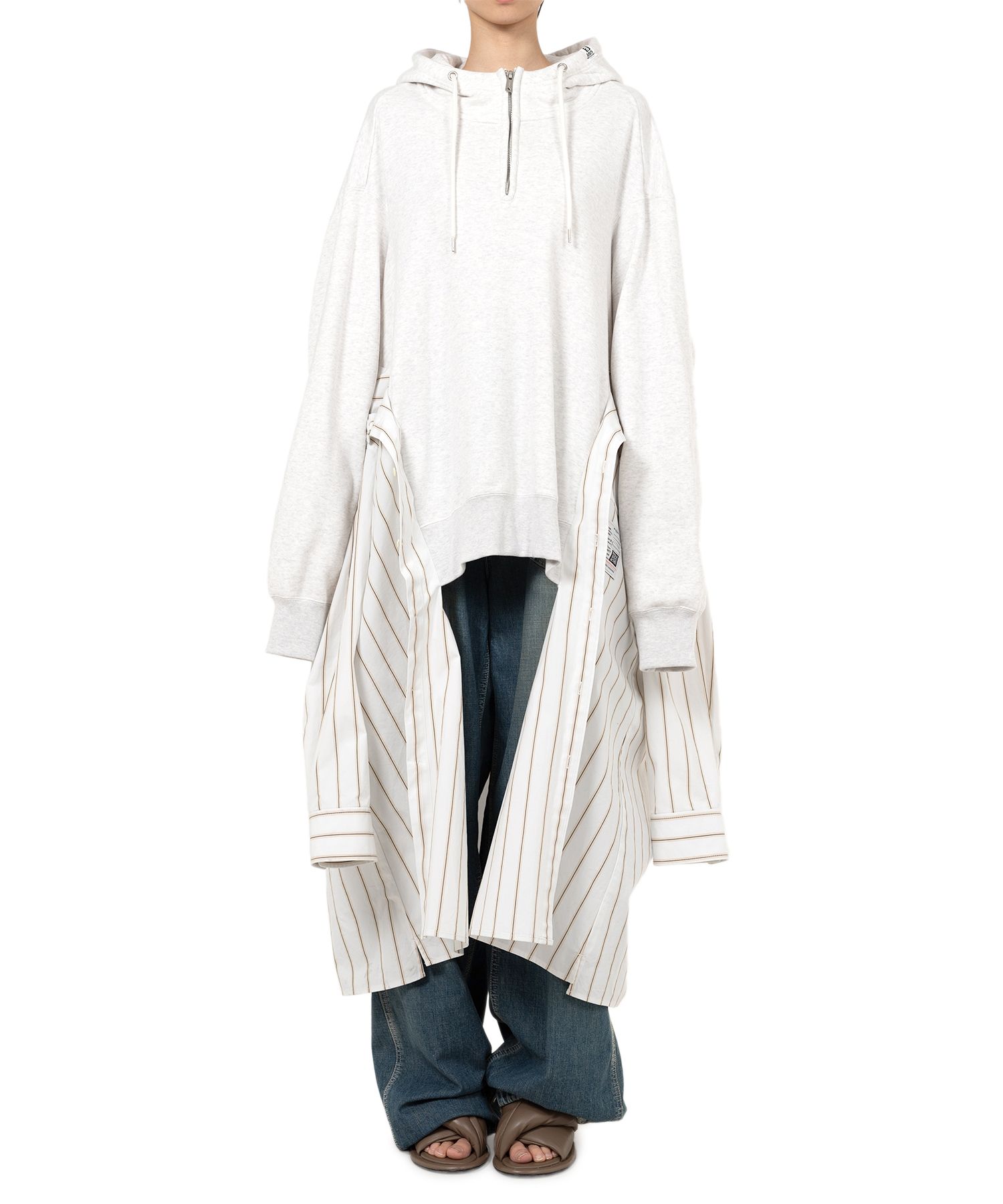 Shirt Combined Half-zip Hoodie Dress