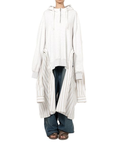 Shirt Combined Half-zip Hoodie Dress