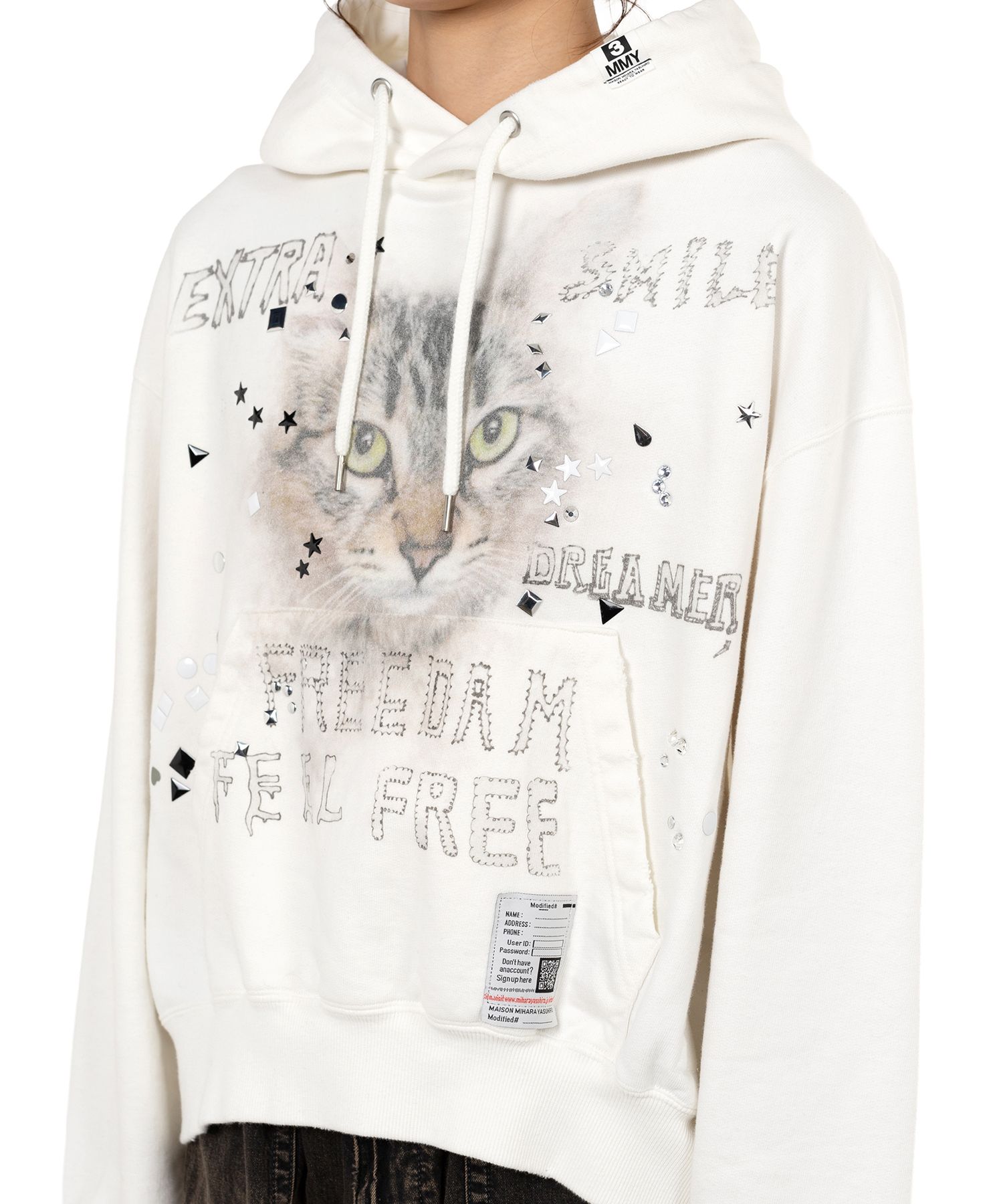 メゾンミハラヤスヒロ　Cat Print Distressed Hoodie Maison MIHARA YASUHIRO ONLINE STORE（メゾンミハラヤスヒロ
