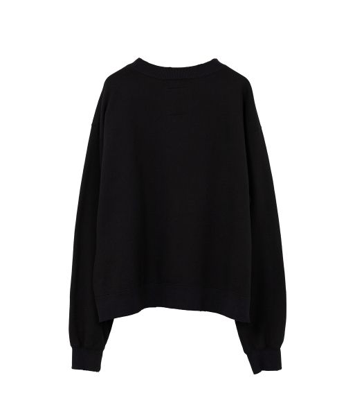 Cat Printed Embellished Distressed Sweatshirt