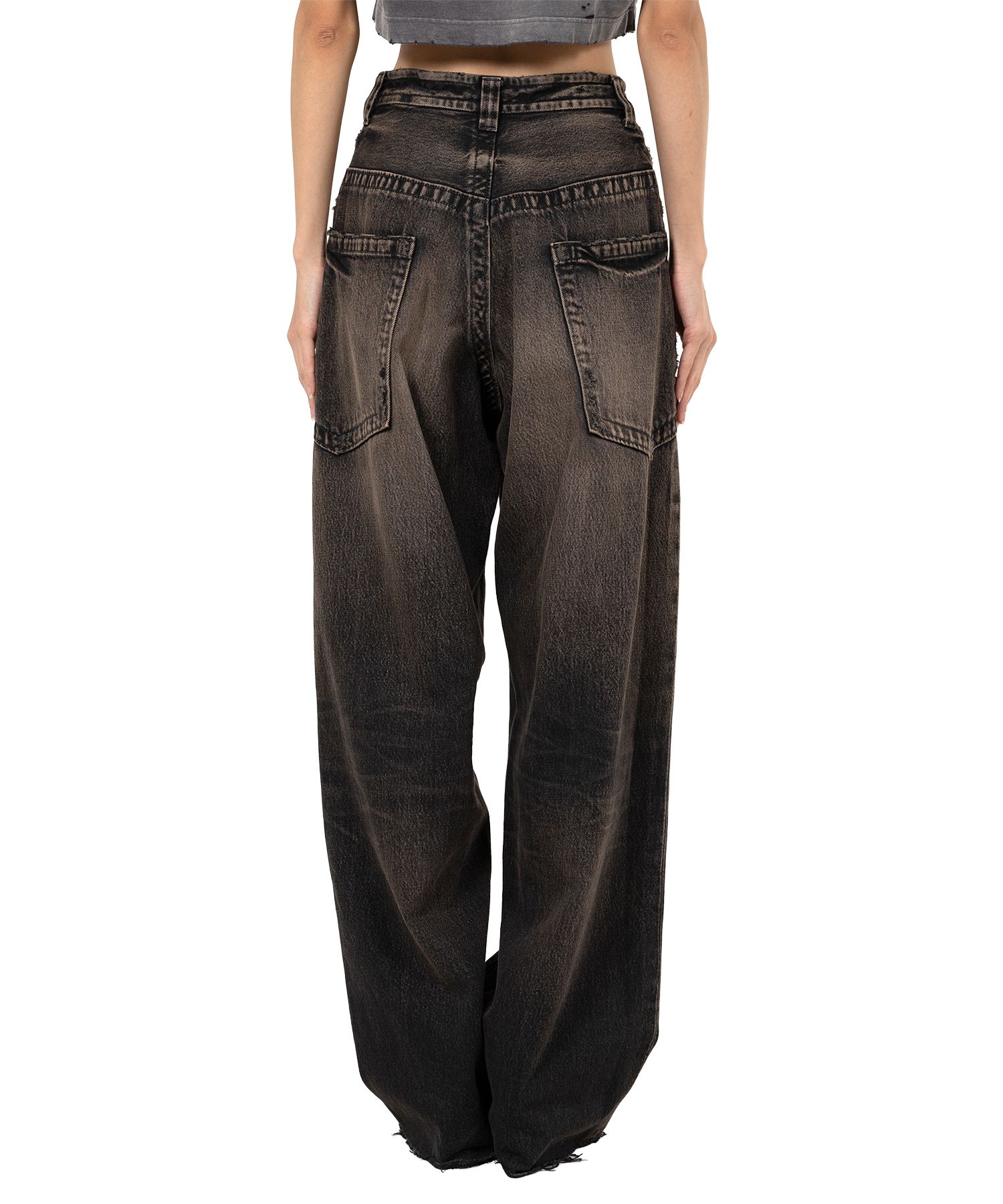 Amateur Sewn Like Wide Denim Pants