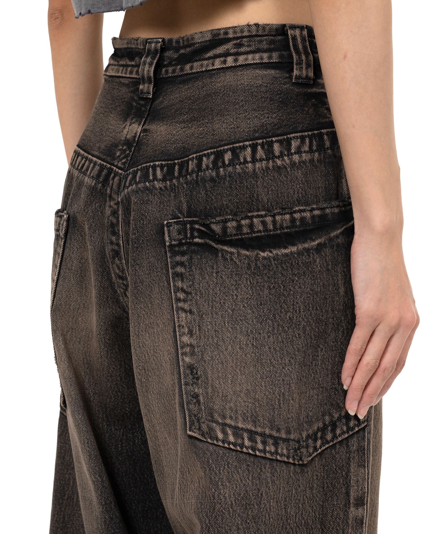 Amateur Sewn Like Wide Denim Pants