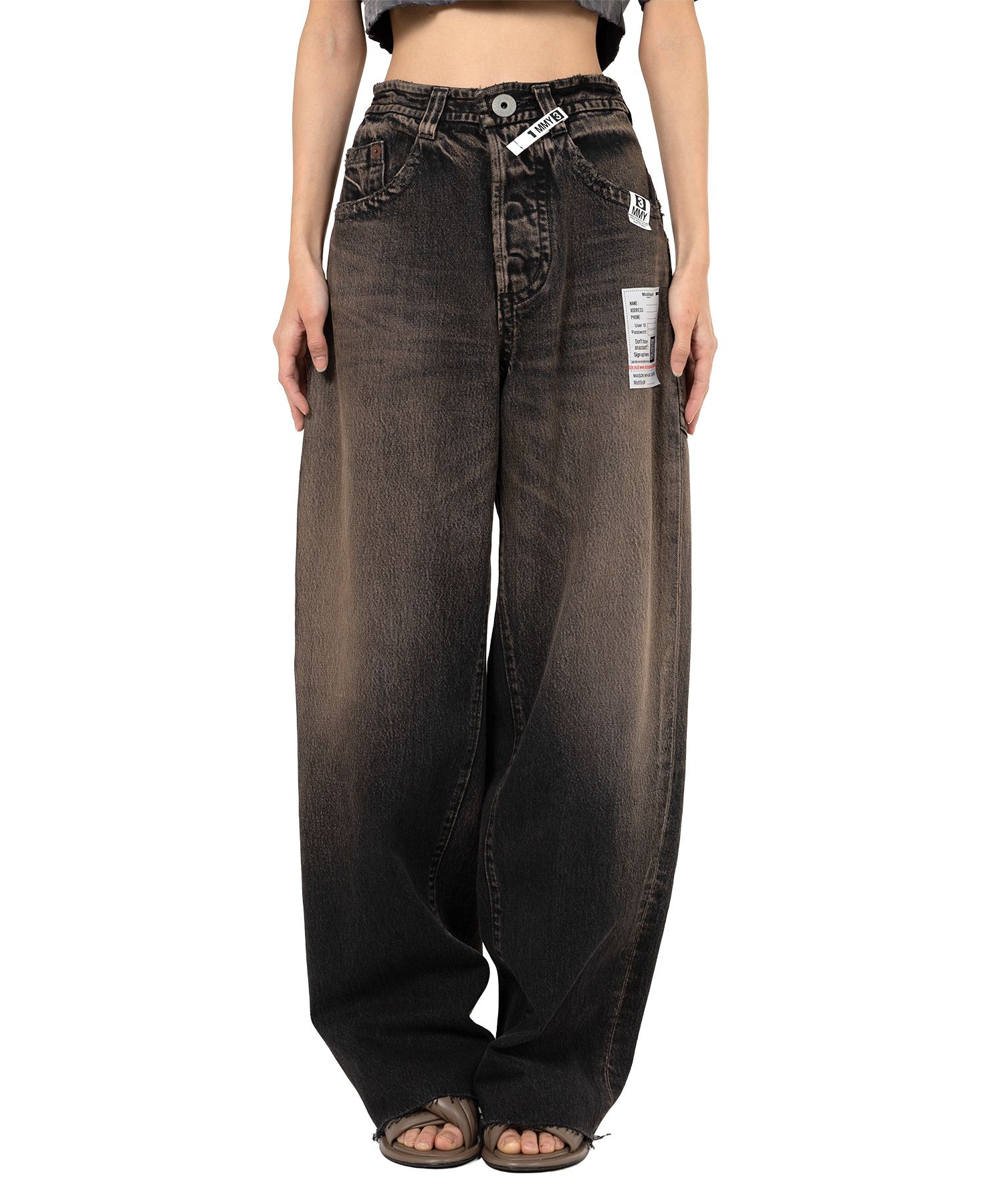 Amateur Sewn Like Wide Denim Pants