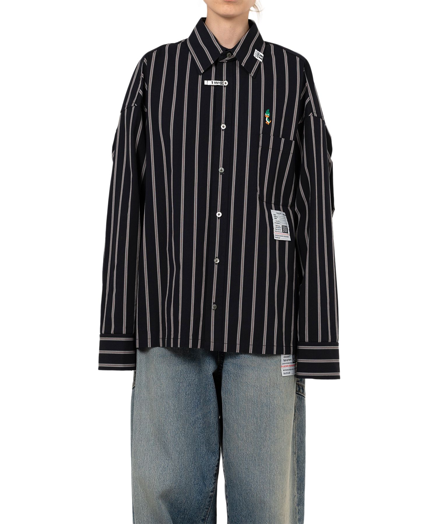 LEON Embroidery Stripe Shirt