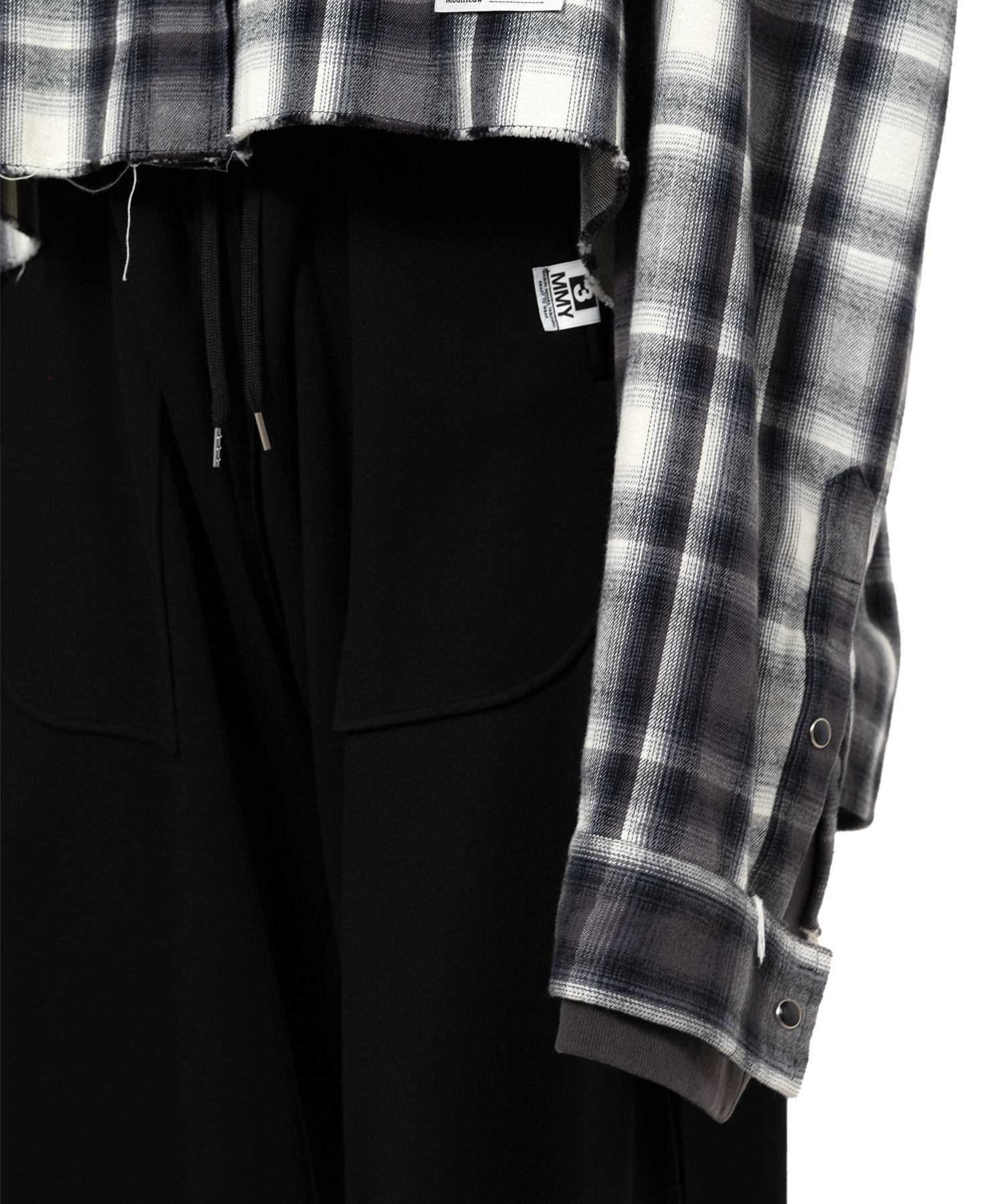 Hoodie Combine Checkered Shirt
