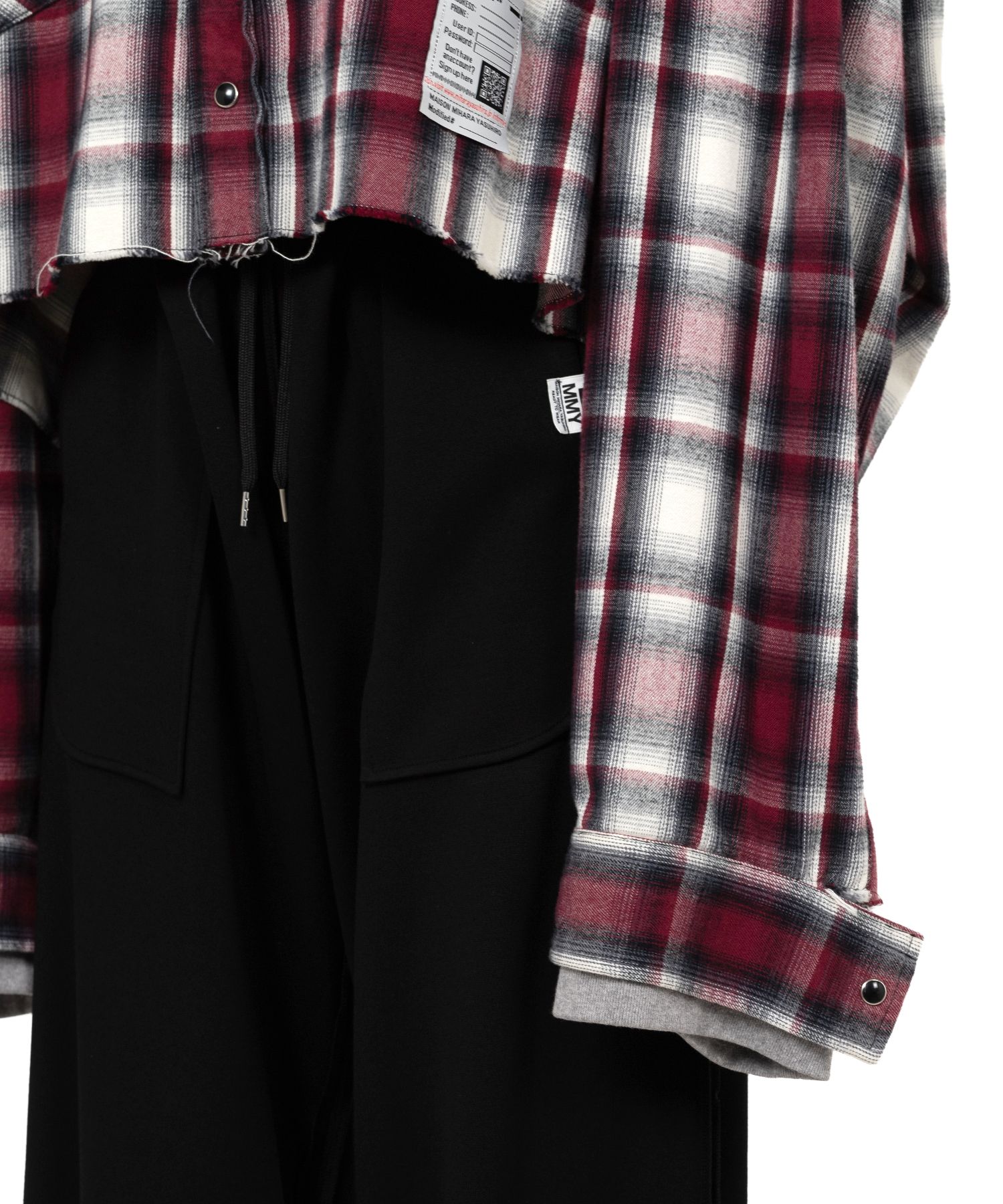 Hoodie Combine Checkered Shirt