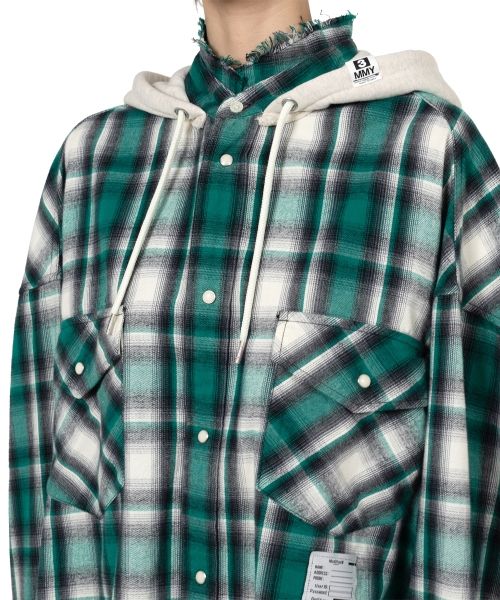 Hoodie Combine Checkered Shirt