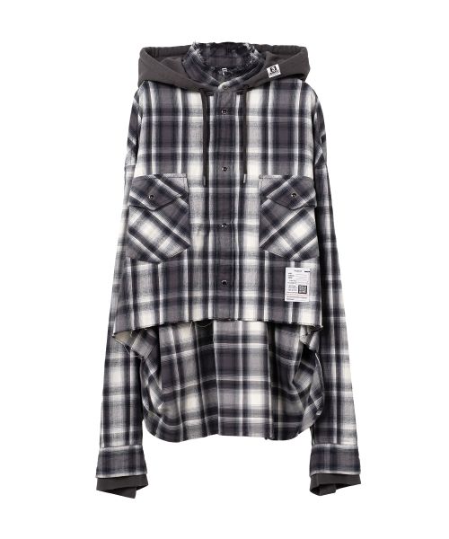 Hoodie Combine Checkered Shirt