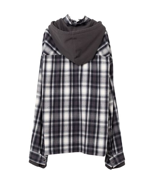 Hoodie Combine Checkered Shirt