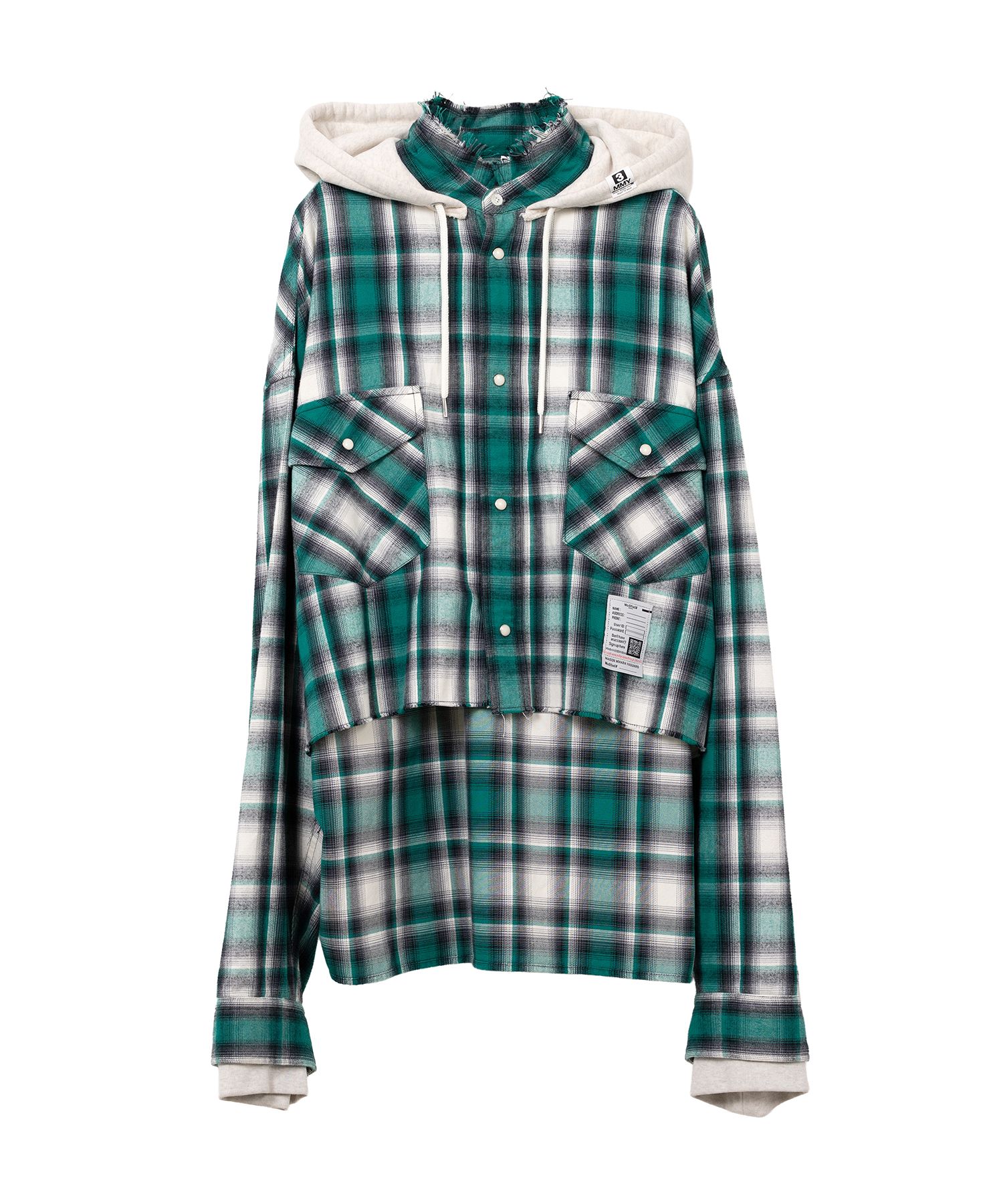 Hoodie Combine Checkered Shirt