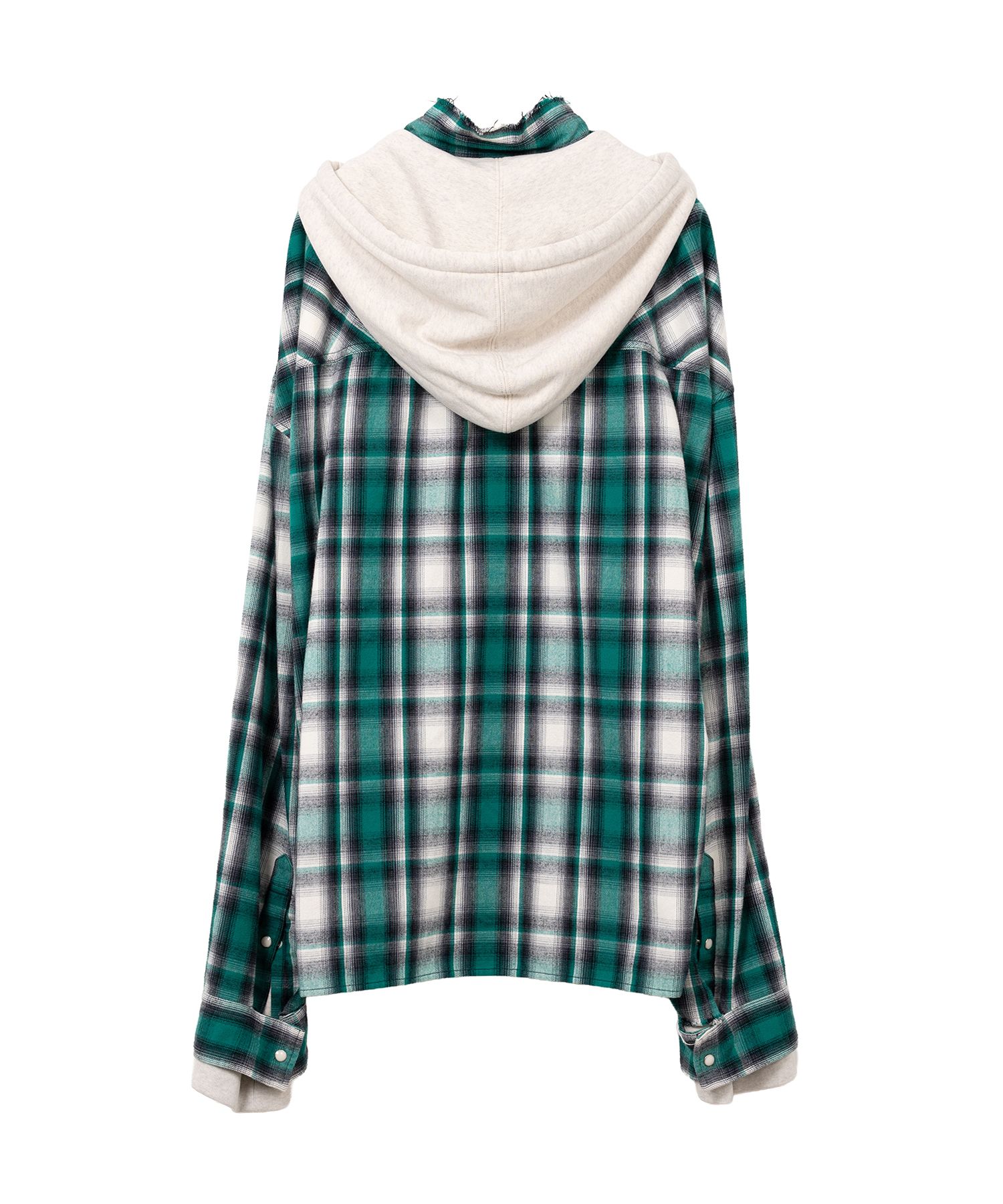 Hoodie Combine Checkered Shirt