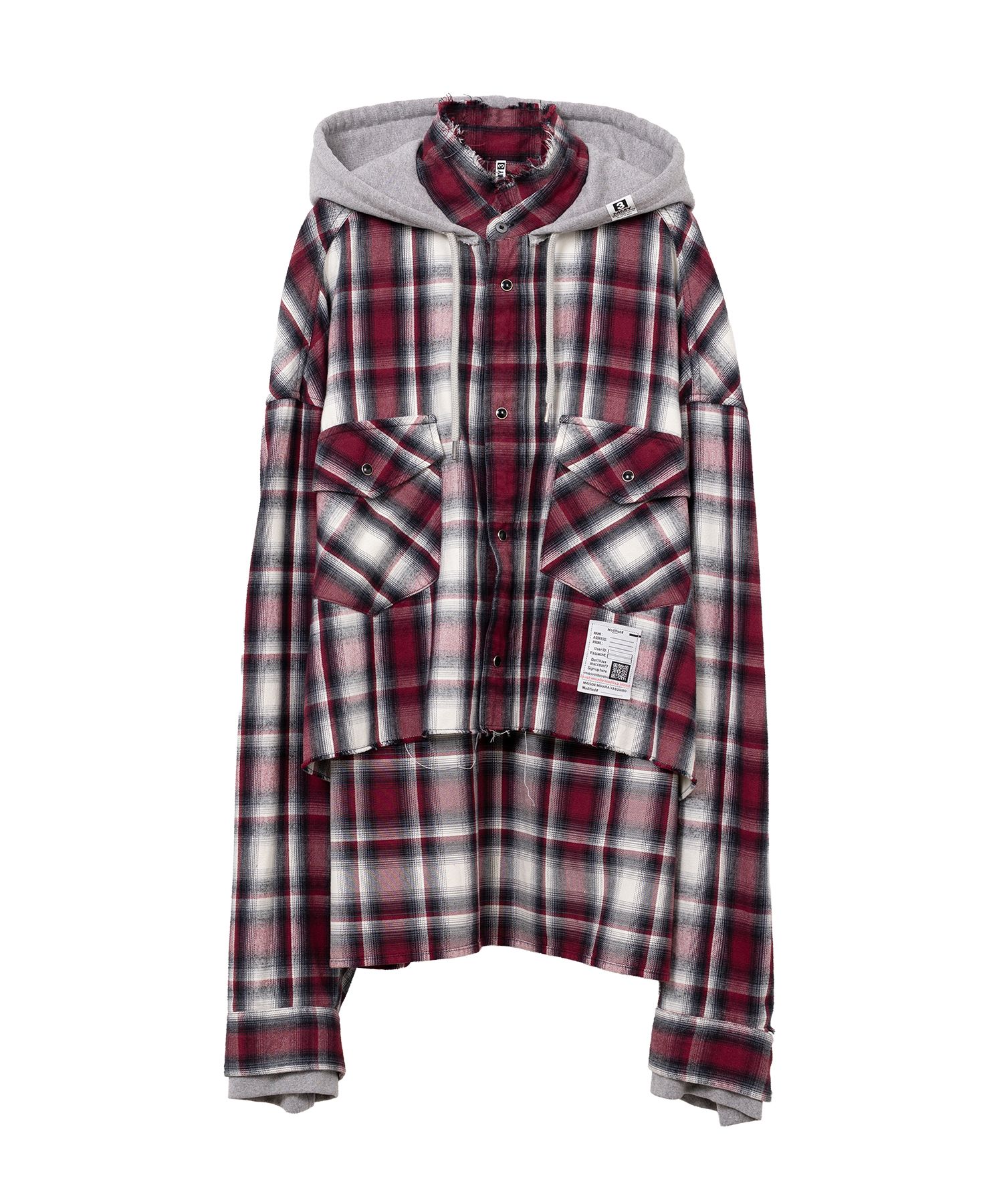 Hoodie Combine Checkered Shirt