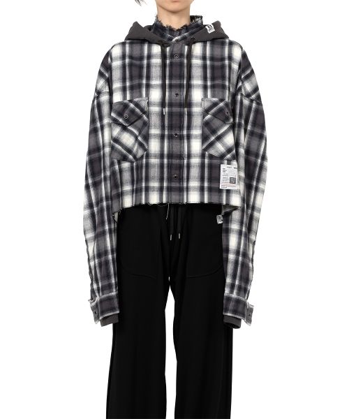 Hoodie Combine Checkered Shirt