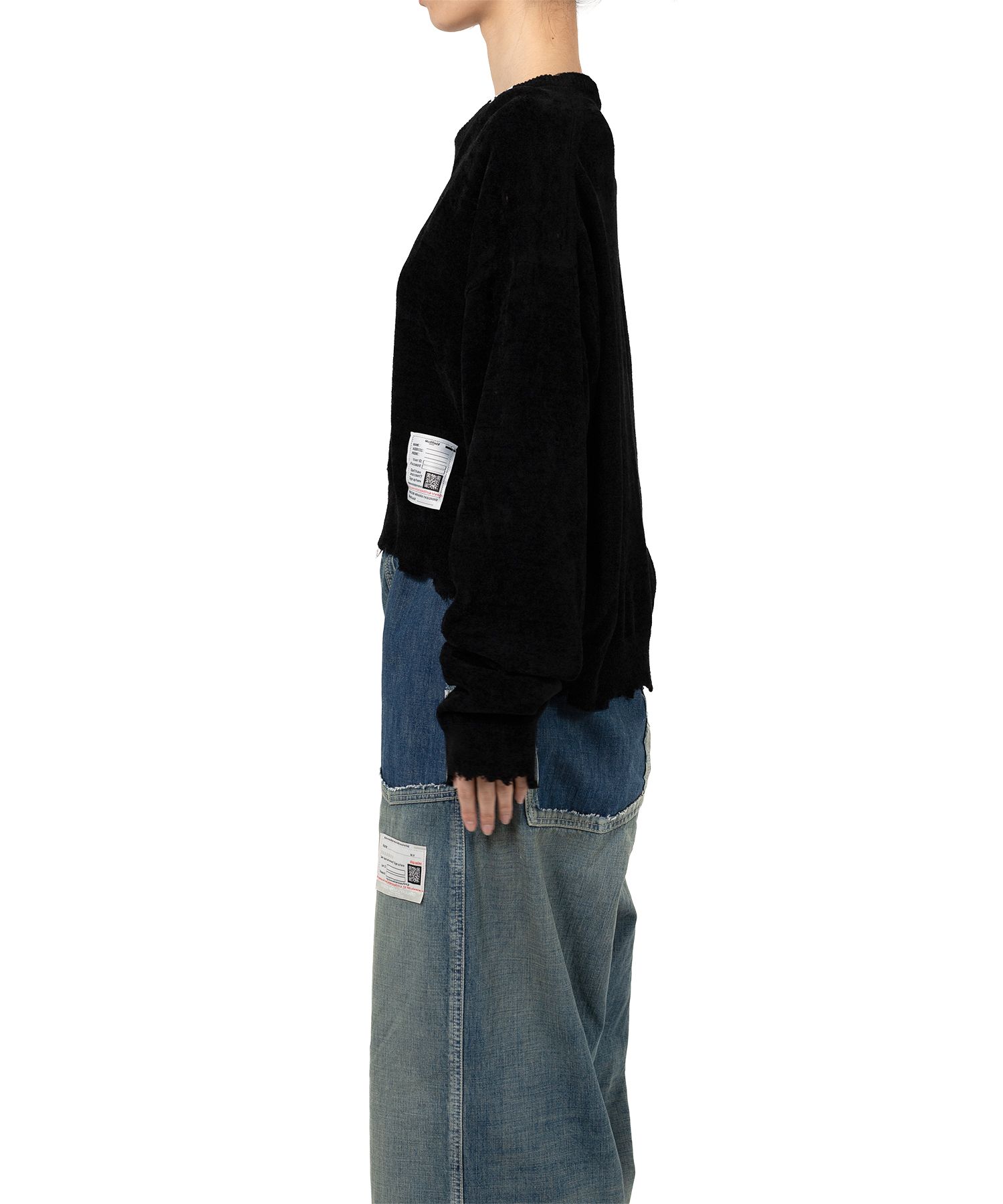 美品 ミハラヤスヒロ ニット ストール MIHARA YASUHIRO/ミハラヤスヒロ】DISTRESSED PULLOVER/ショート