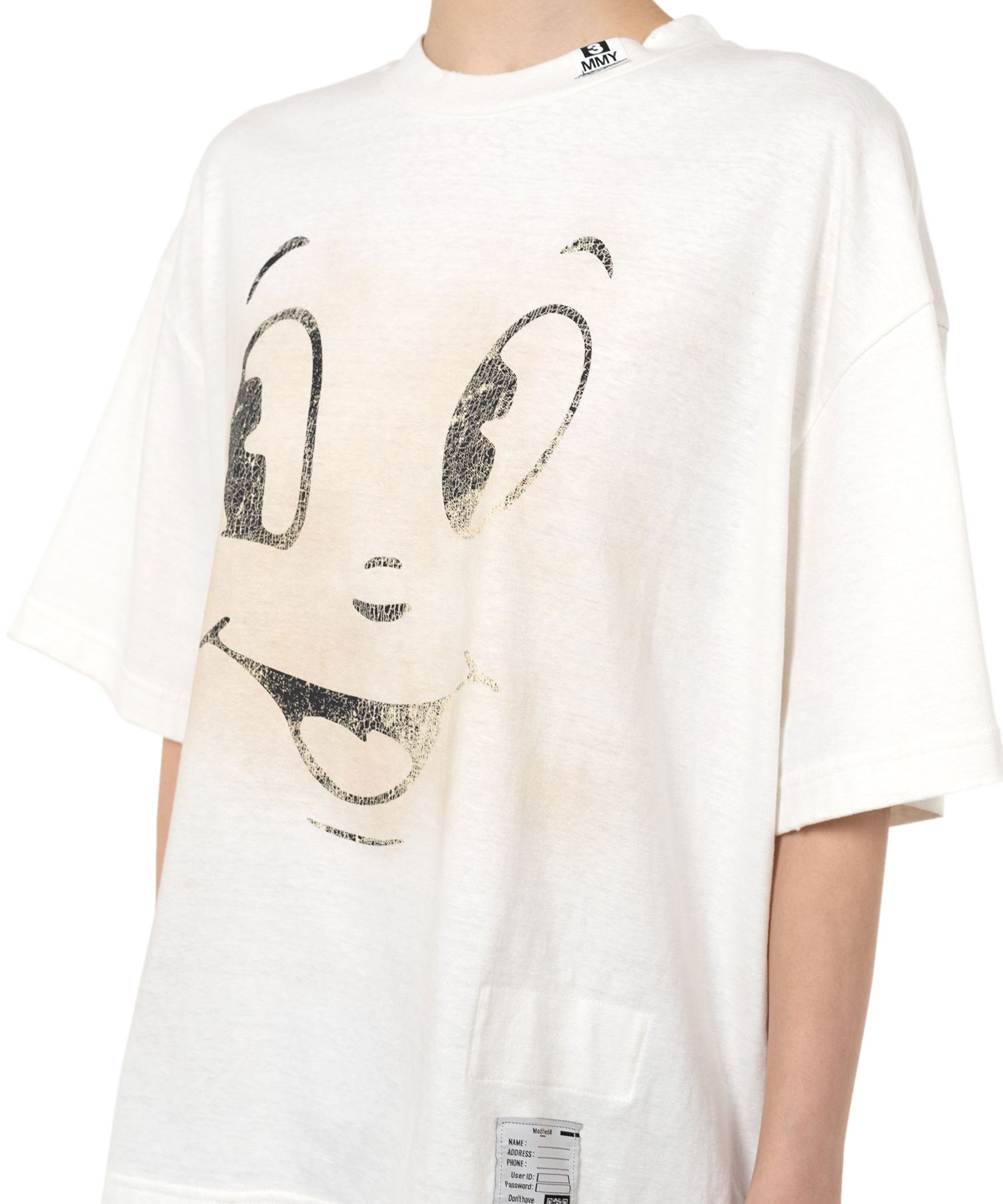 Happy Face Printed Distressed T-shirt