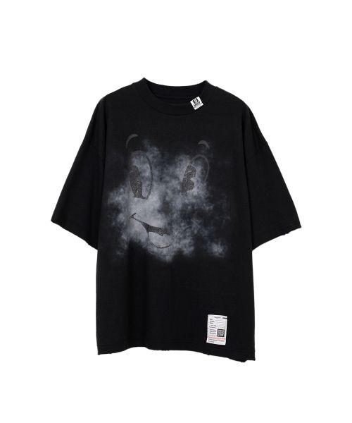 Happy Face Printed Distressed T-shirt