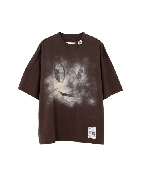 Happy Face Printed Distressed T-shirt