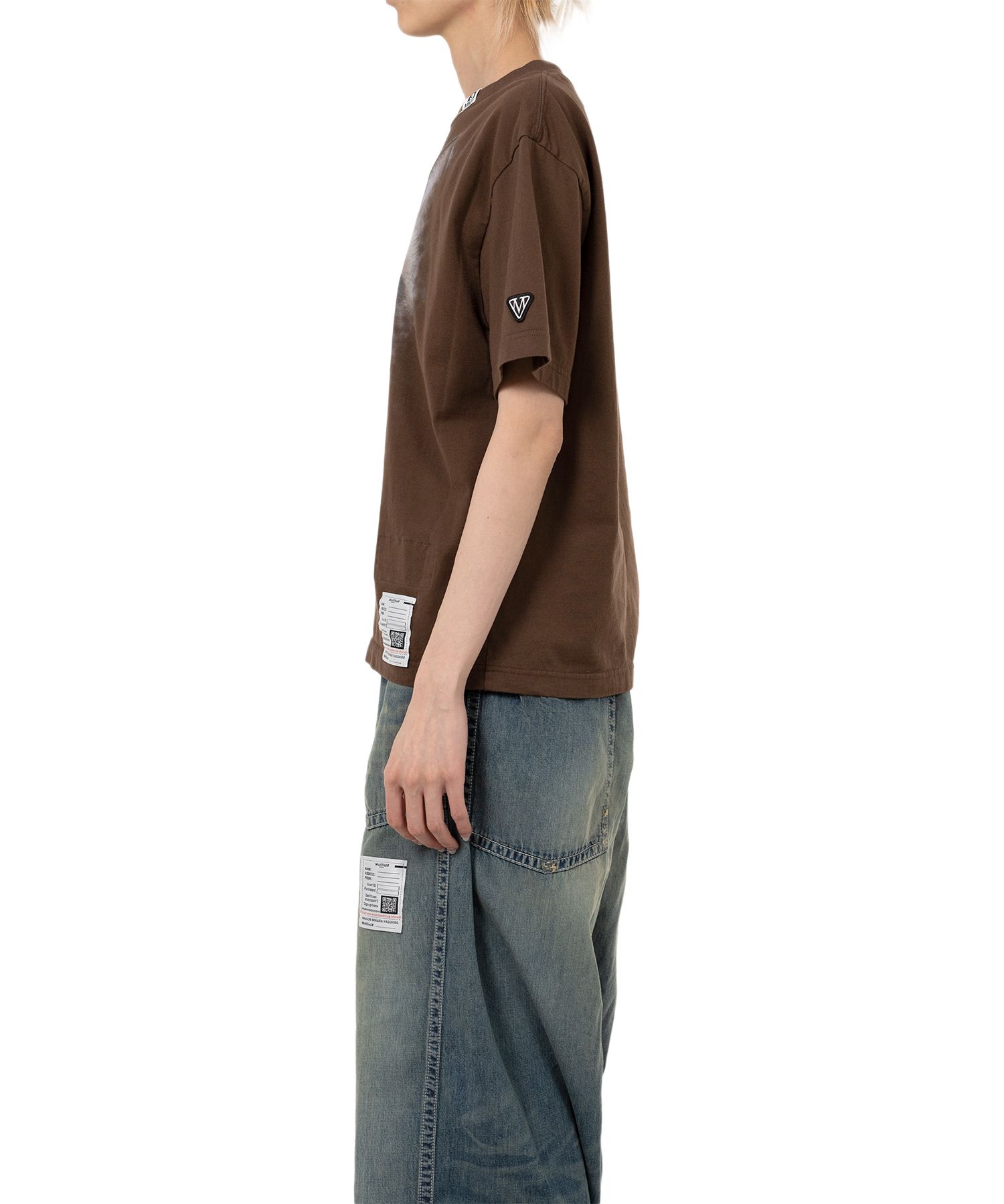 MAISON MIHARA YASUHIRO キャットTシャツ Maison MIHARA YASUHIRO】Cat Printed Embellished Distressed T