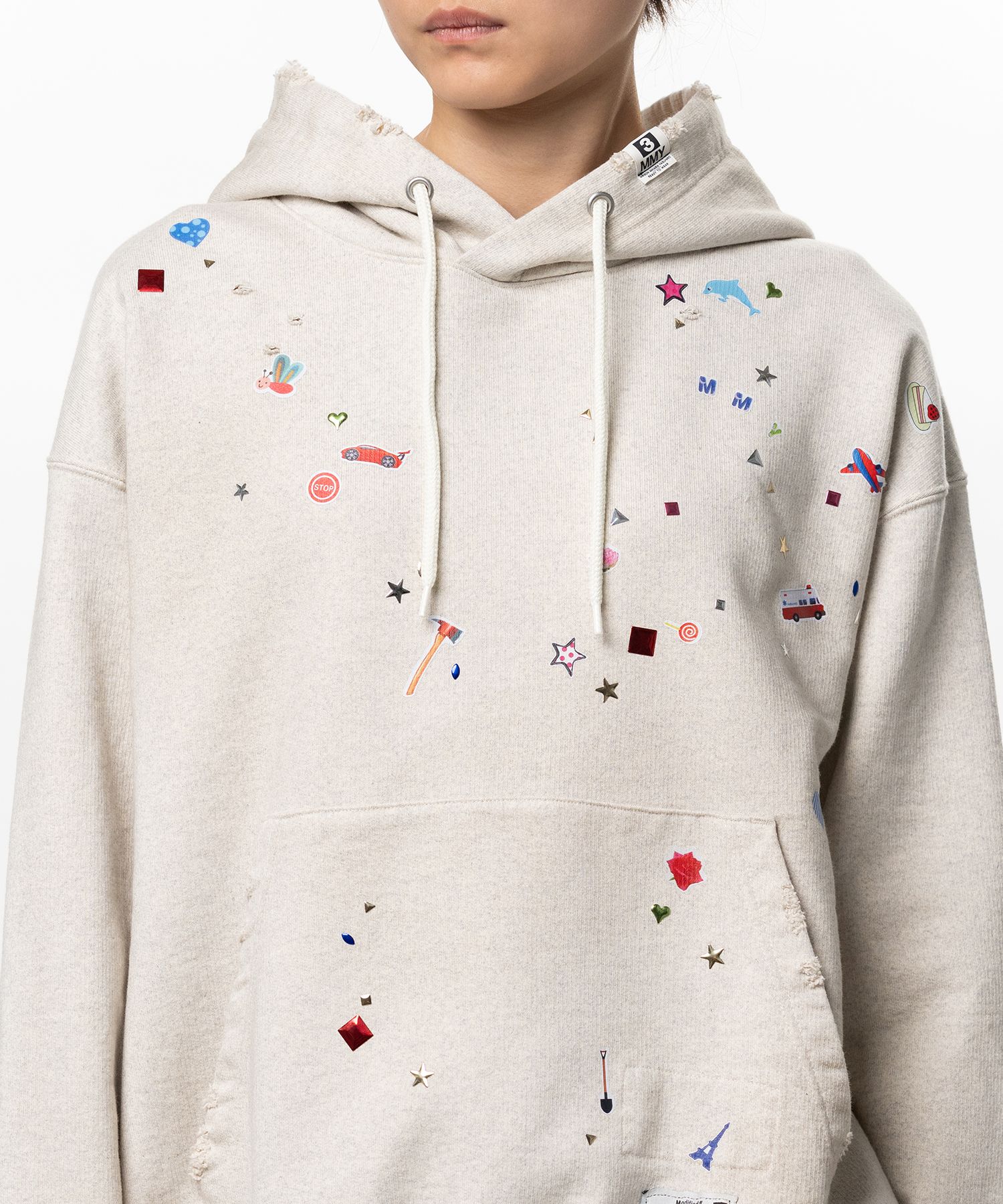 Kids Sticker Printed Hoodie