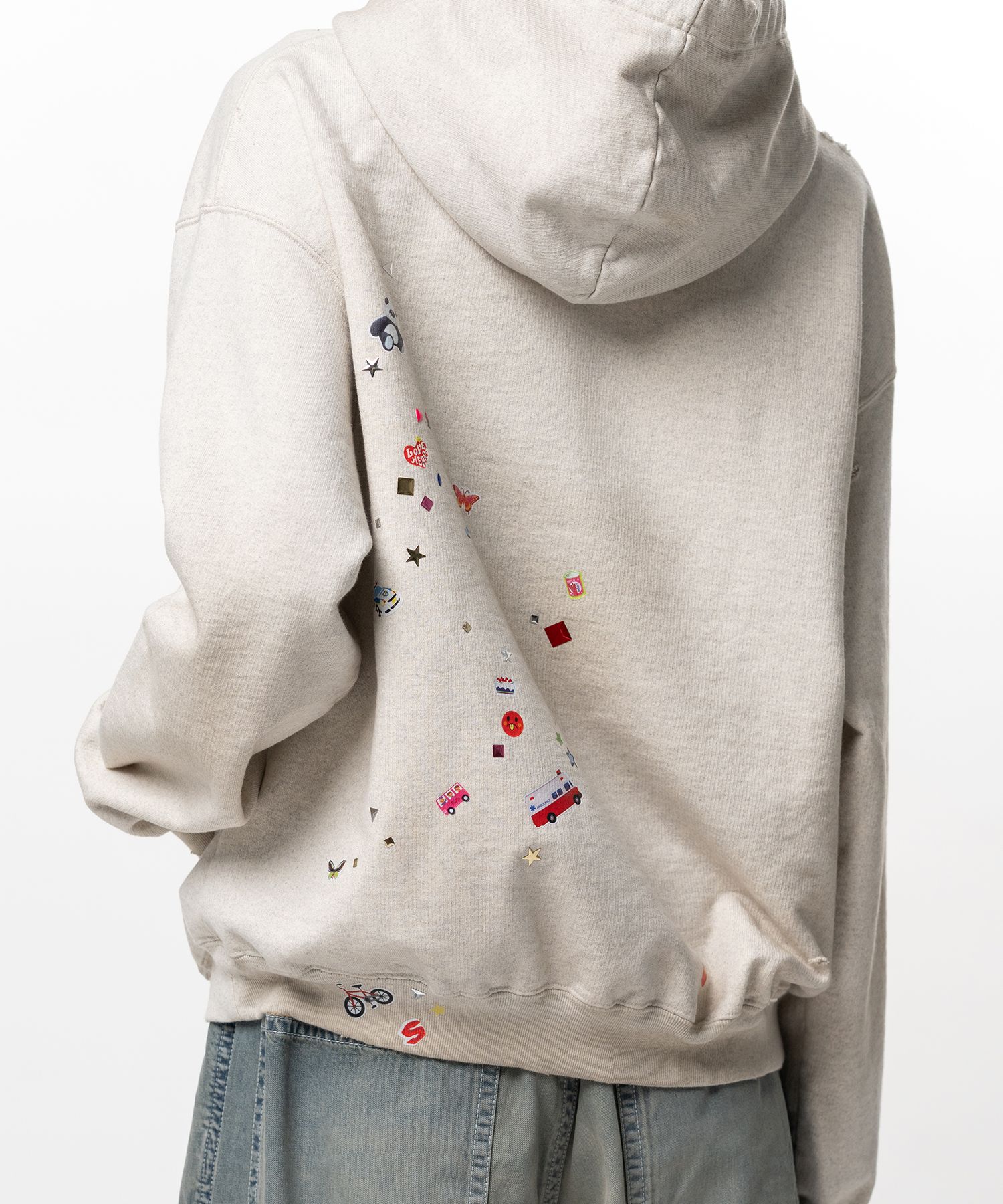 Kids Sticker Printed Hoodie