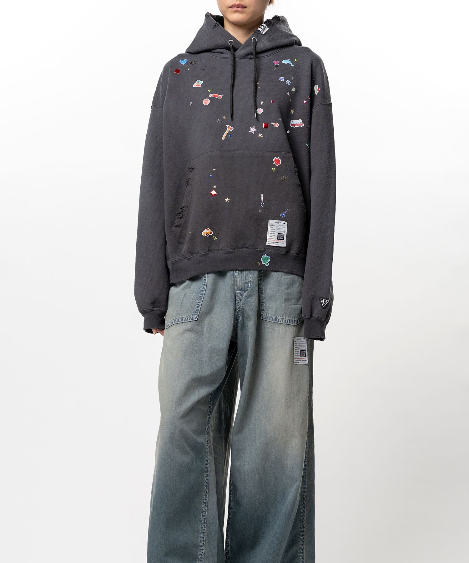 Kids Sticker Printed Hoodie