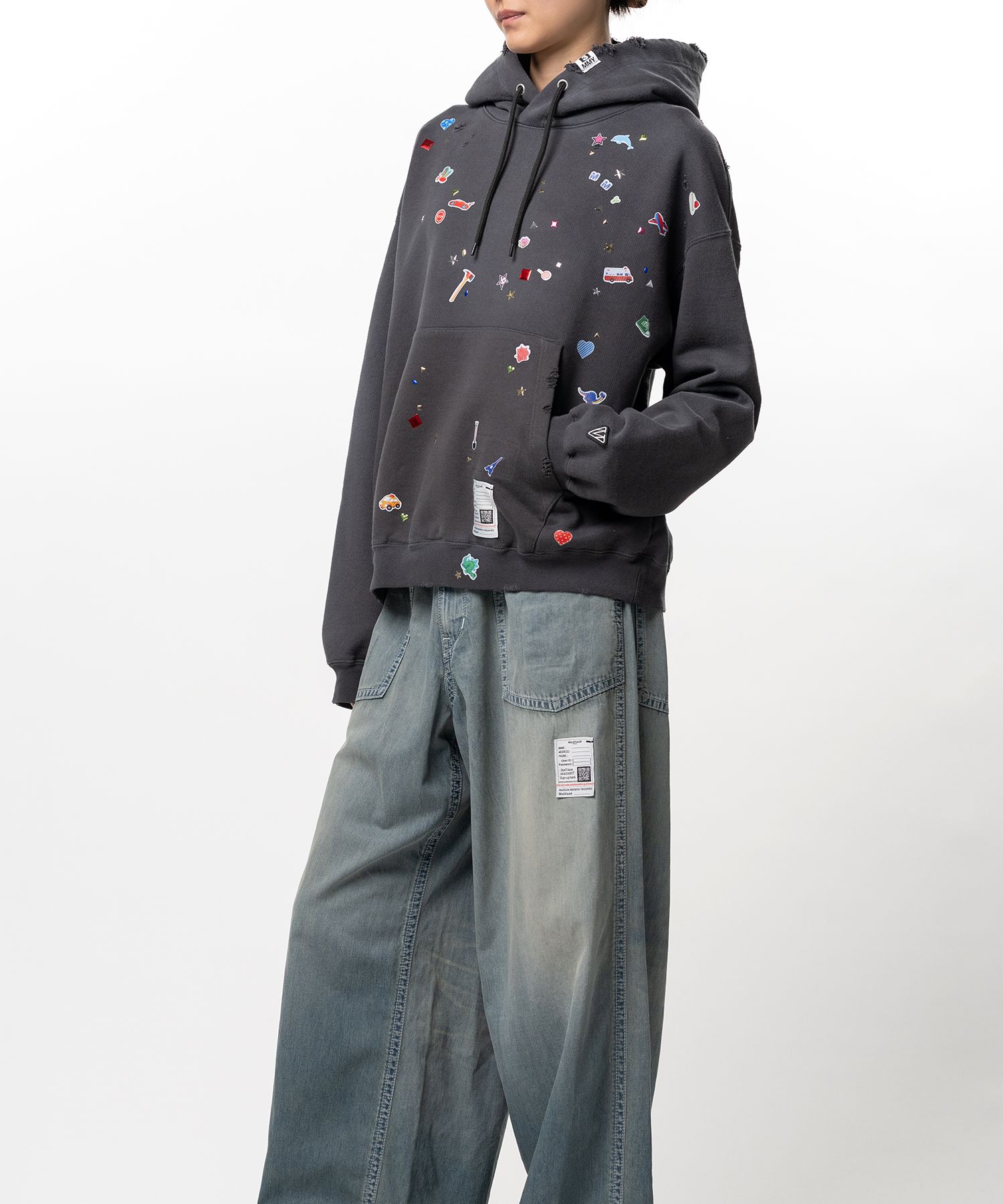 Kids Sticker Printed Hoodie