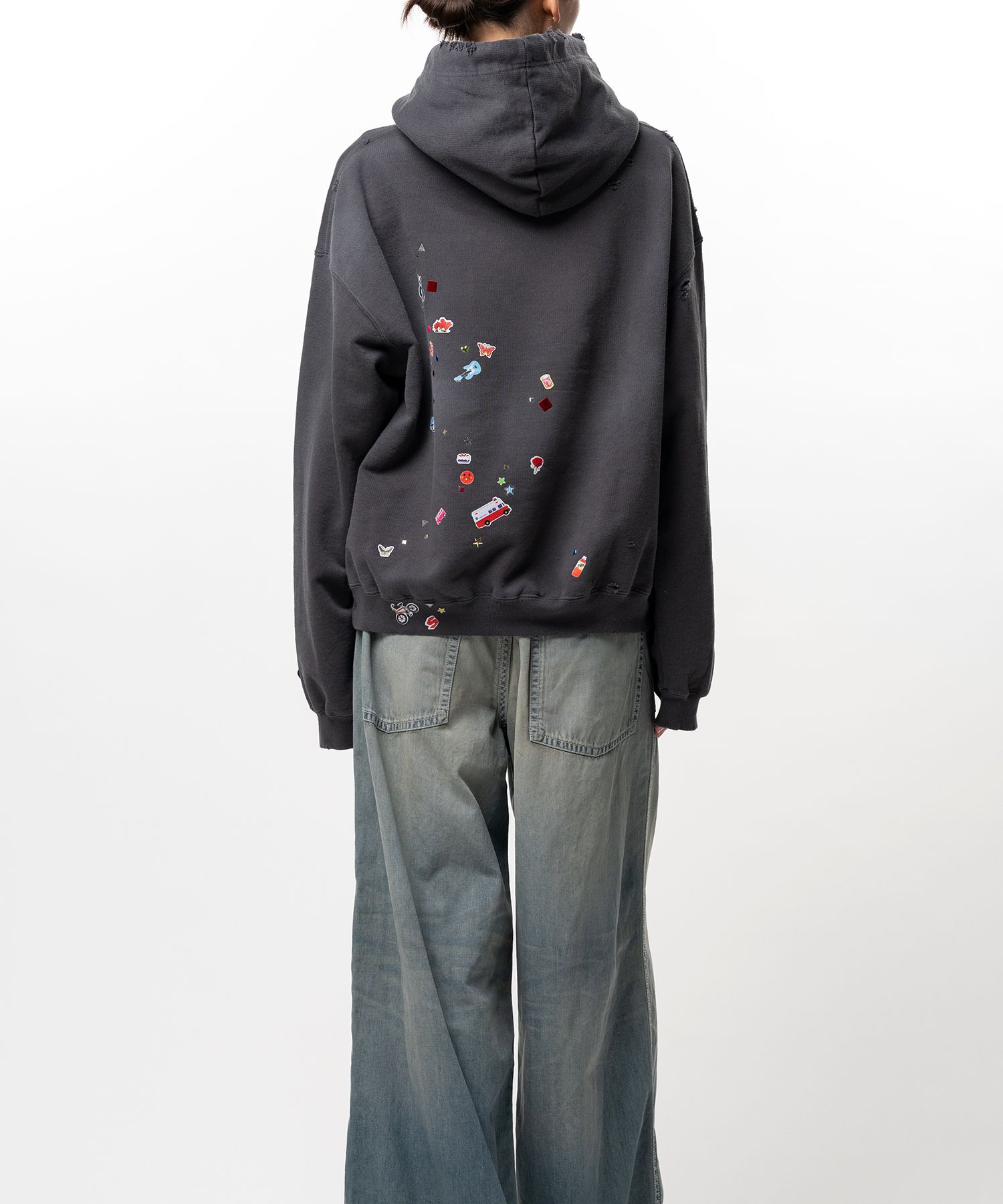 Kids Sticker Printed Hoodie