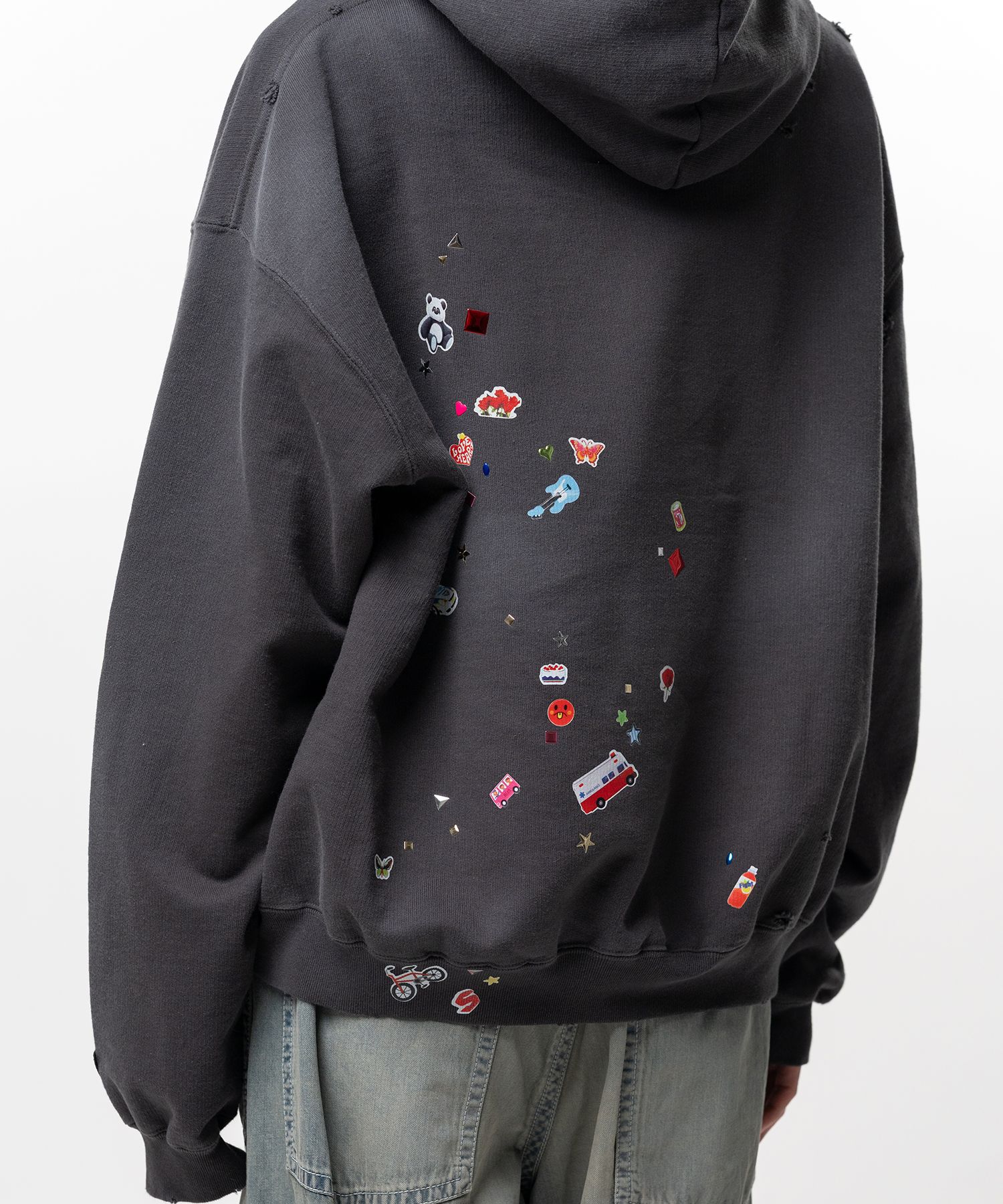 Kids Sticker Printed Hoodie