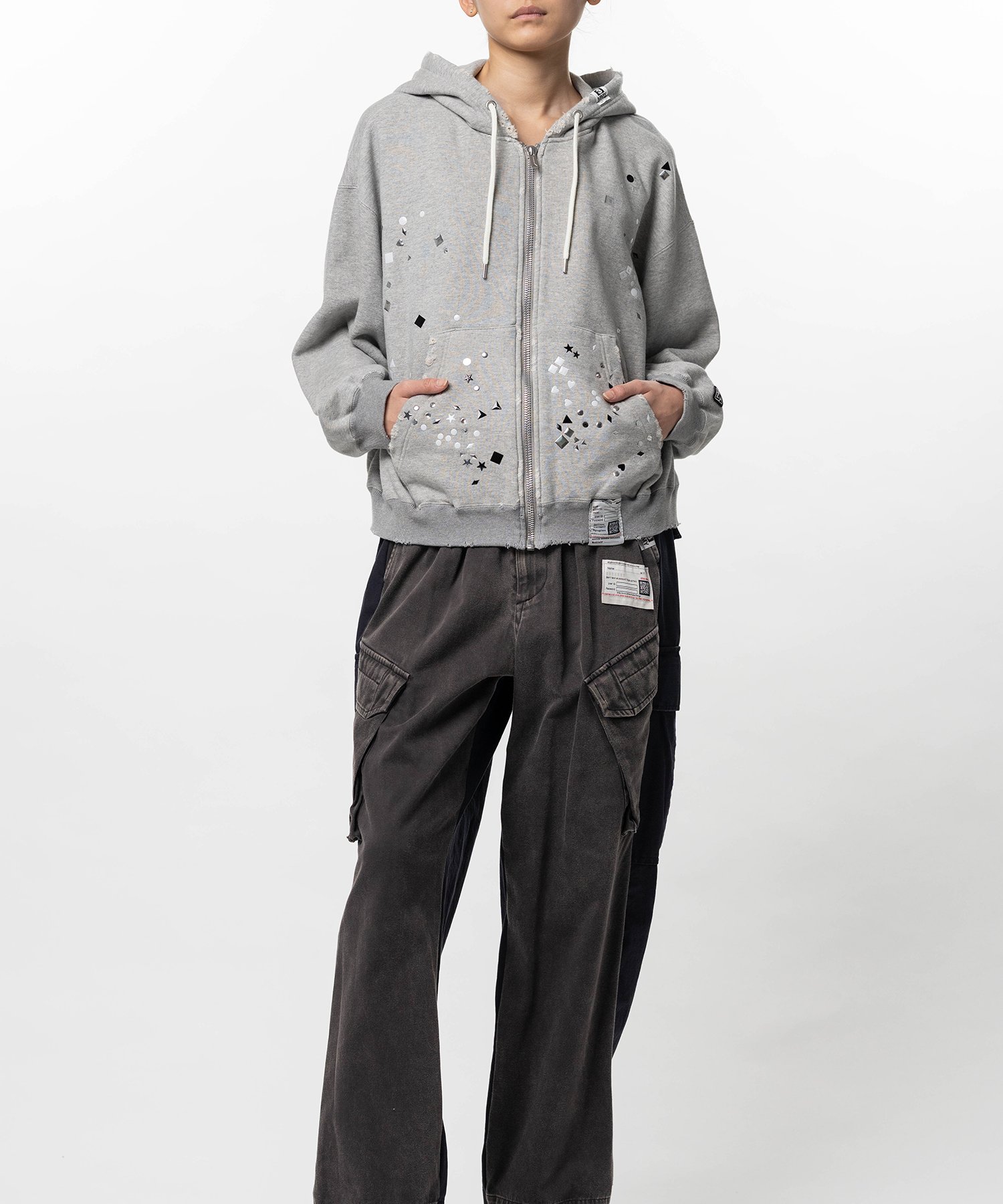 Embellished Zip-up Hoodie