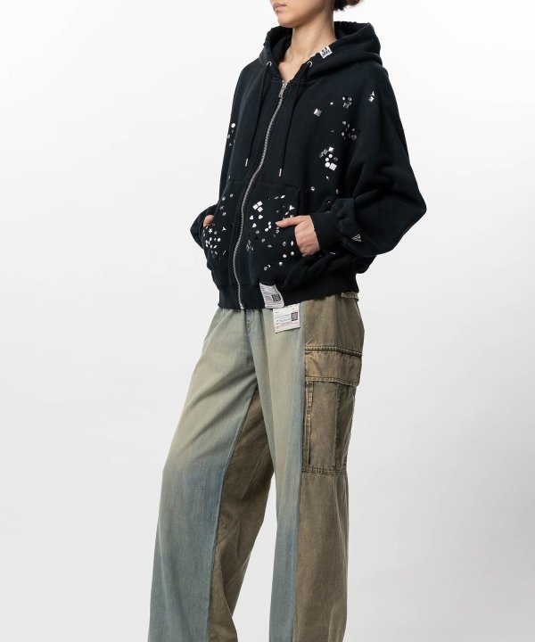 Embellished Zip-up Hoodie