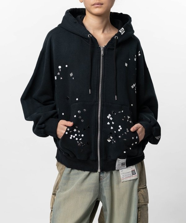 Embellished Zip-up Hoodie