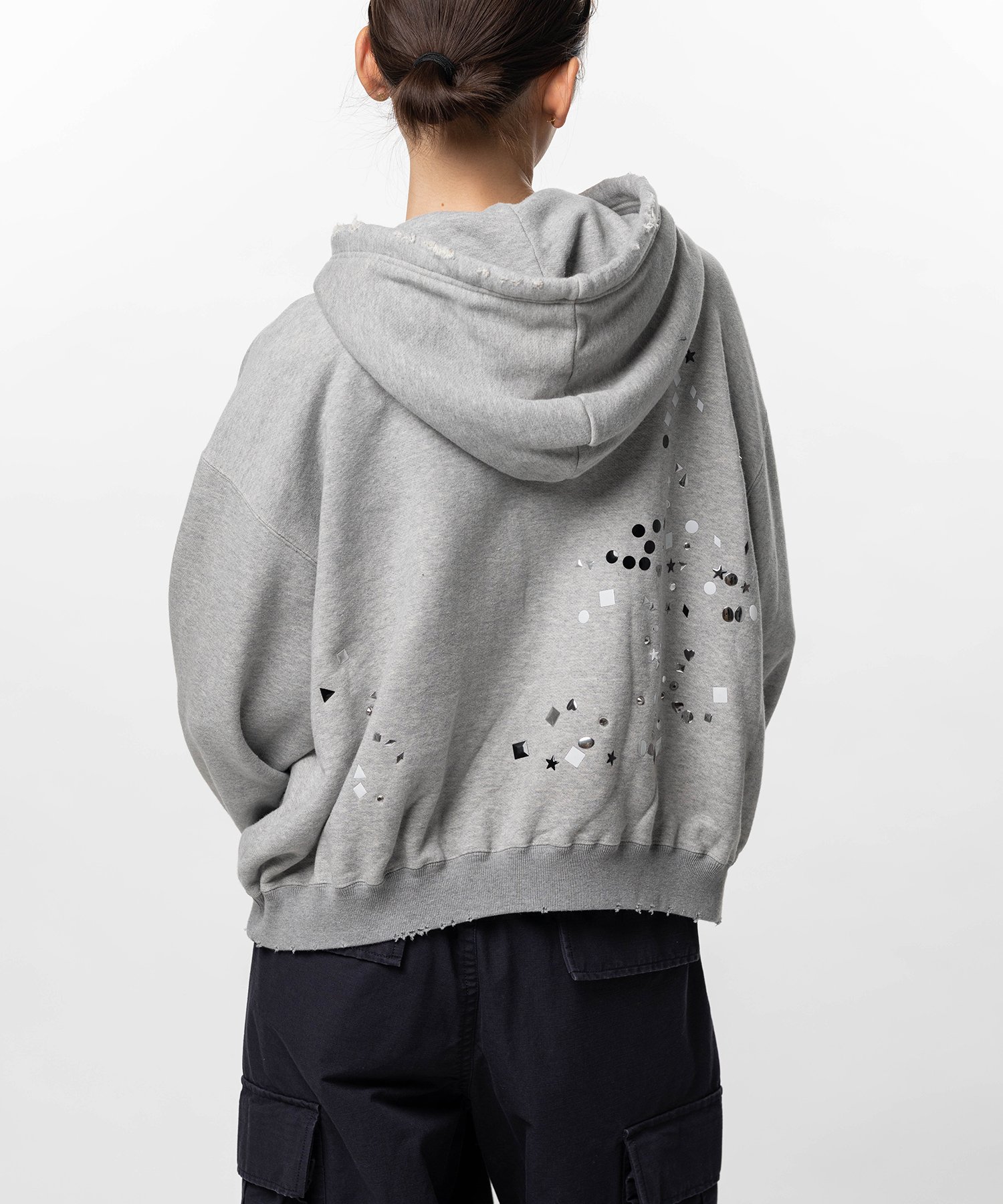 Embellished Zip-up Hoodie