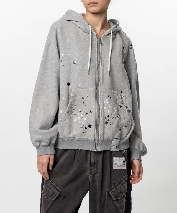 Embellished Zip-up Hoodie