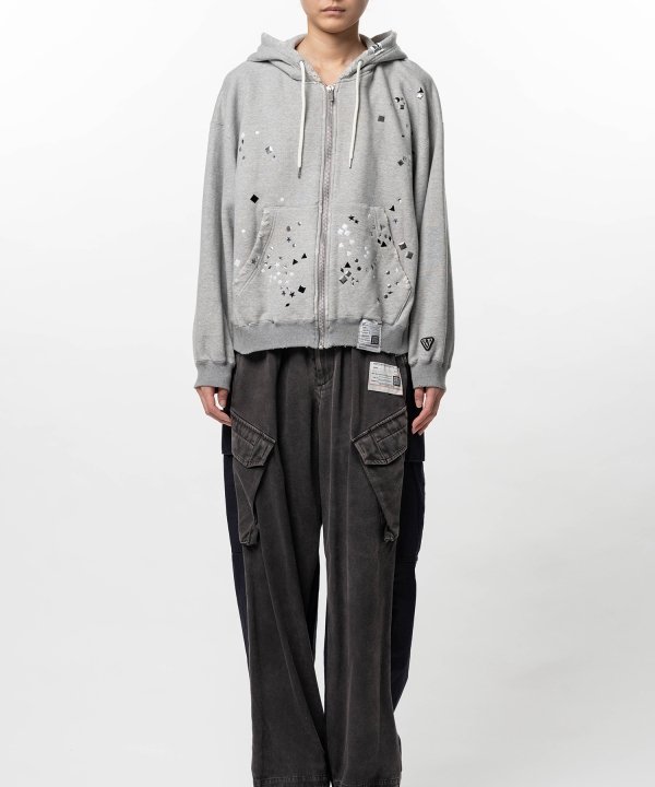 Embellished Zip-up Hoodie