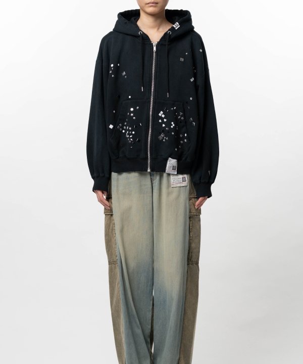 Embellished Zip-up Hoodie