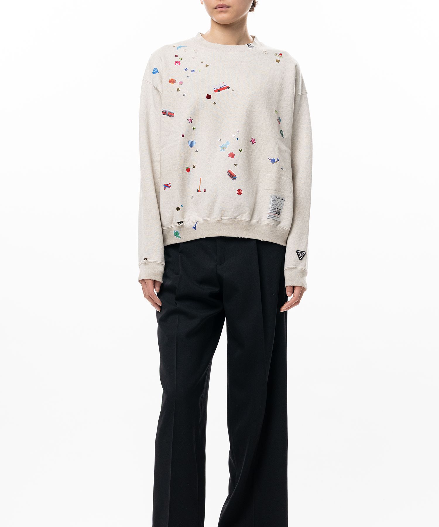 Kids Sticker Printed Sweatshirt