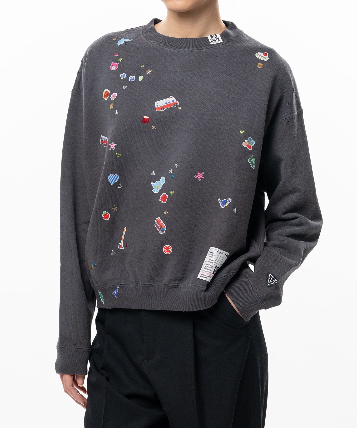Kids Sticker Printed Sweatshirt