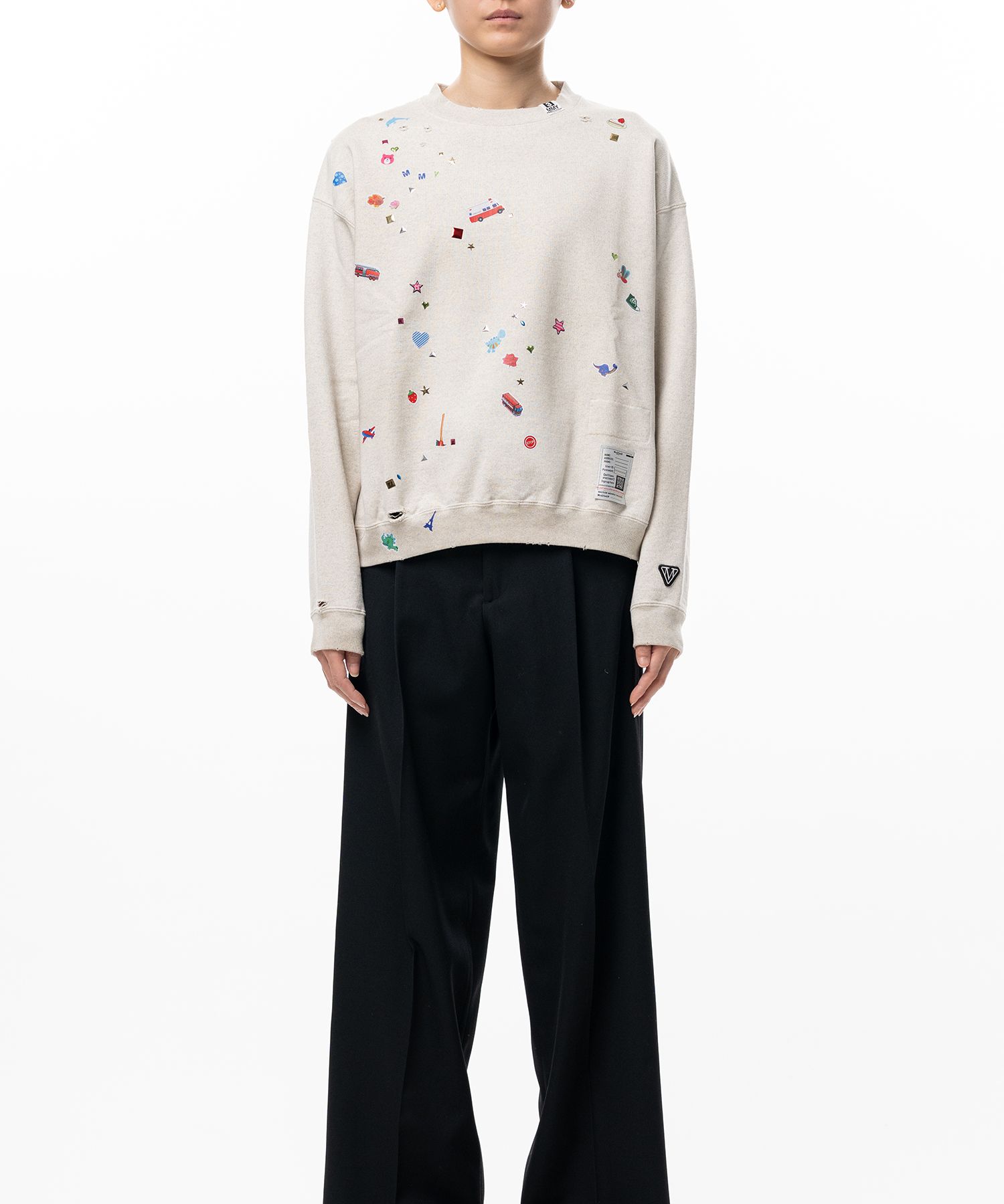 Kids Sticker Printed Sweatshirt