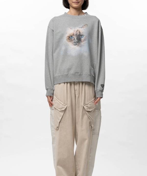 Cat Printed Sweatshirt
